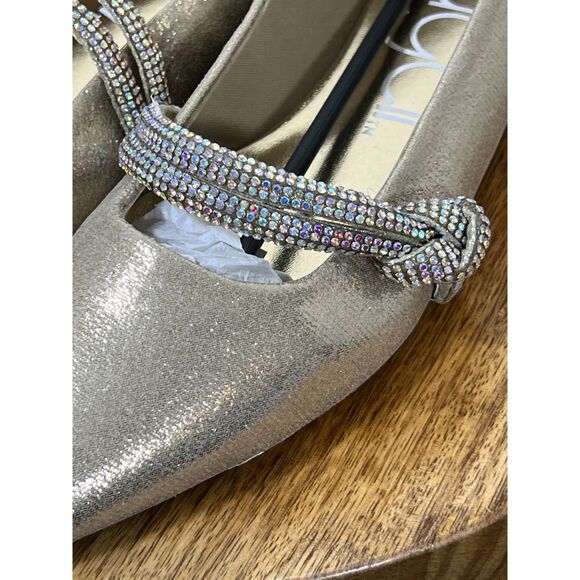 Gold Sugar Lingo Flats with Stones Size 7‎ - Picture 3 of 4